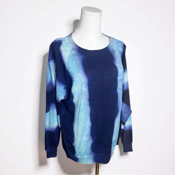PARKER BLUE Cashmere Sweater Size Medium Blue Tie Dye Look 100% Cashmere GUC - Picture 5 of 5